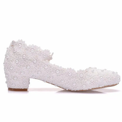 White Lace Sexy High Heels For Women's