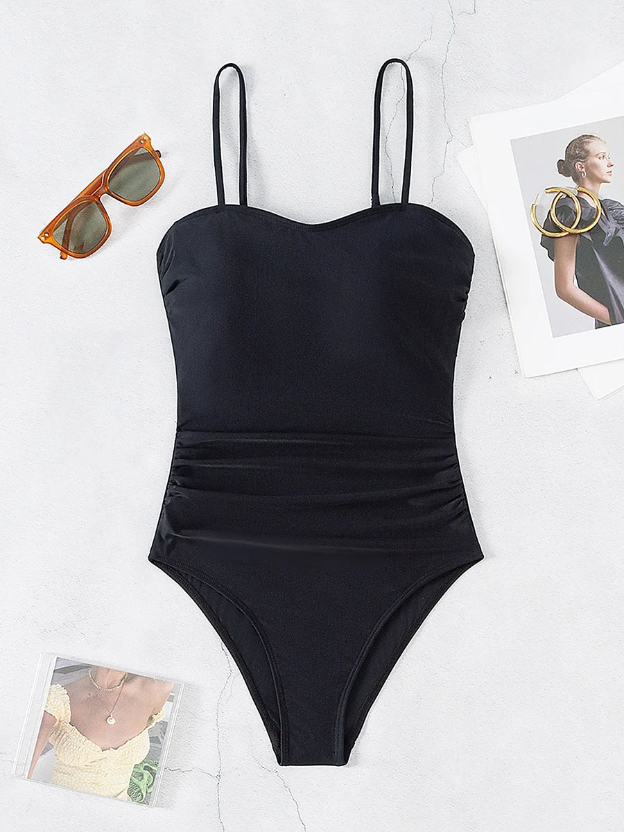 Maillot de bain une pièce imprimé à bretelles, dos nu, Monokini, pour femmes, vêtements de plage, pour baigneurs, 2024