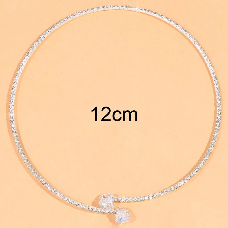 Collar De Collar De Corazón De Diamantes De Imitación De Moda Para Mujer