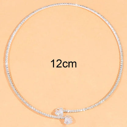Fashion Rhinestone Heart Collar Necklace For Women's