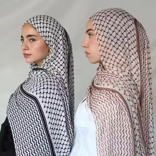 Gran oferta 2024 Keffiyeh estampado musulmán señoras Hijab Keffiyeh Palestina bufanda de alta calidad Hijab chal musulmán para mujeres 185*70cm
