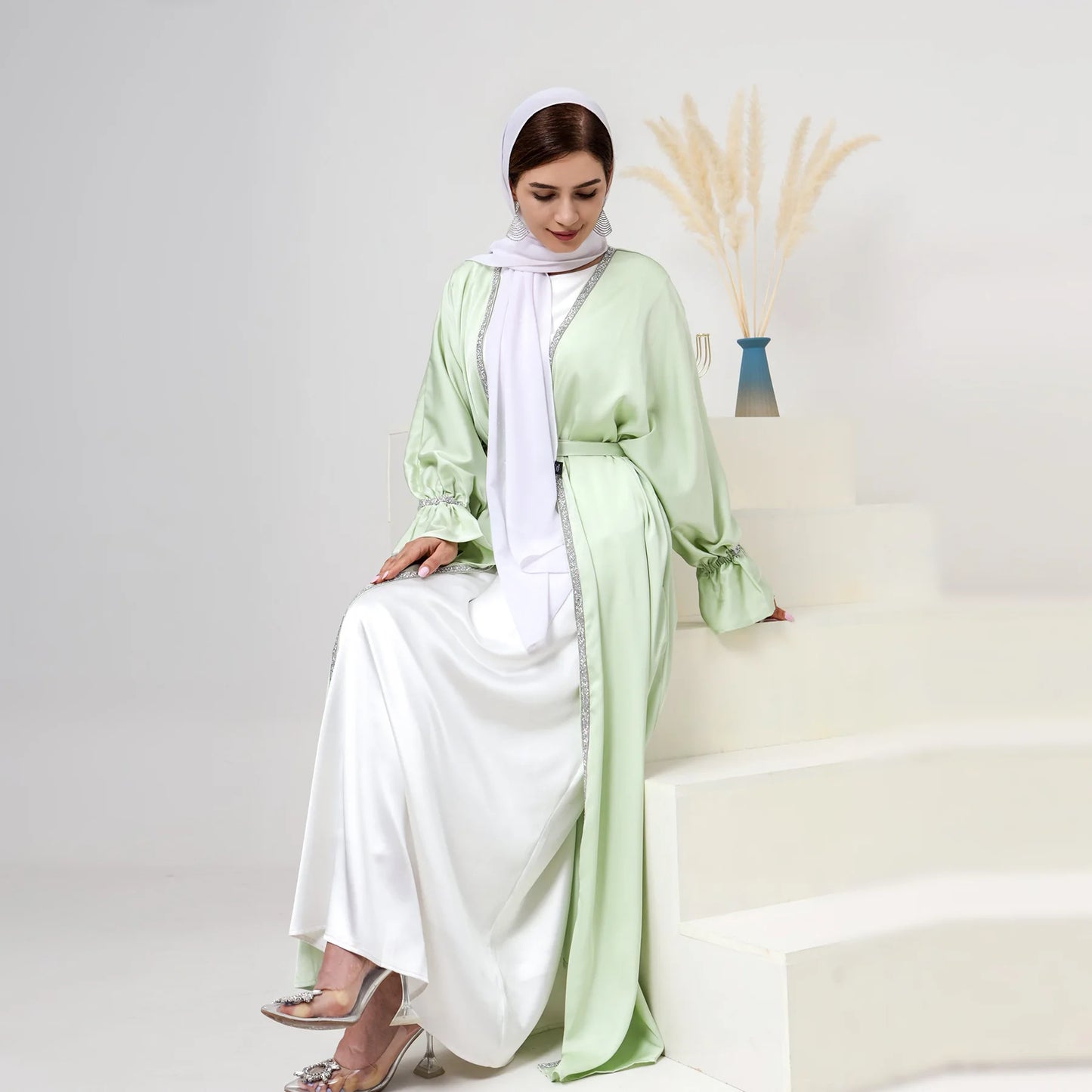 Robe islamique kimono ouverte pour femmes