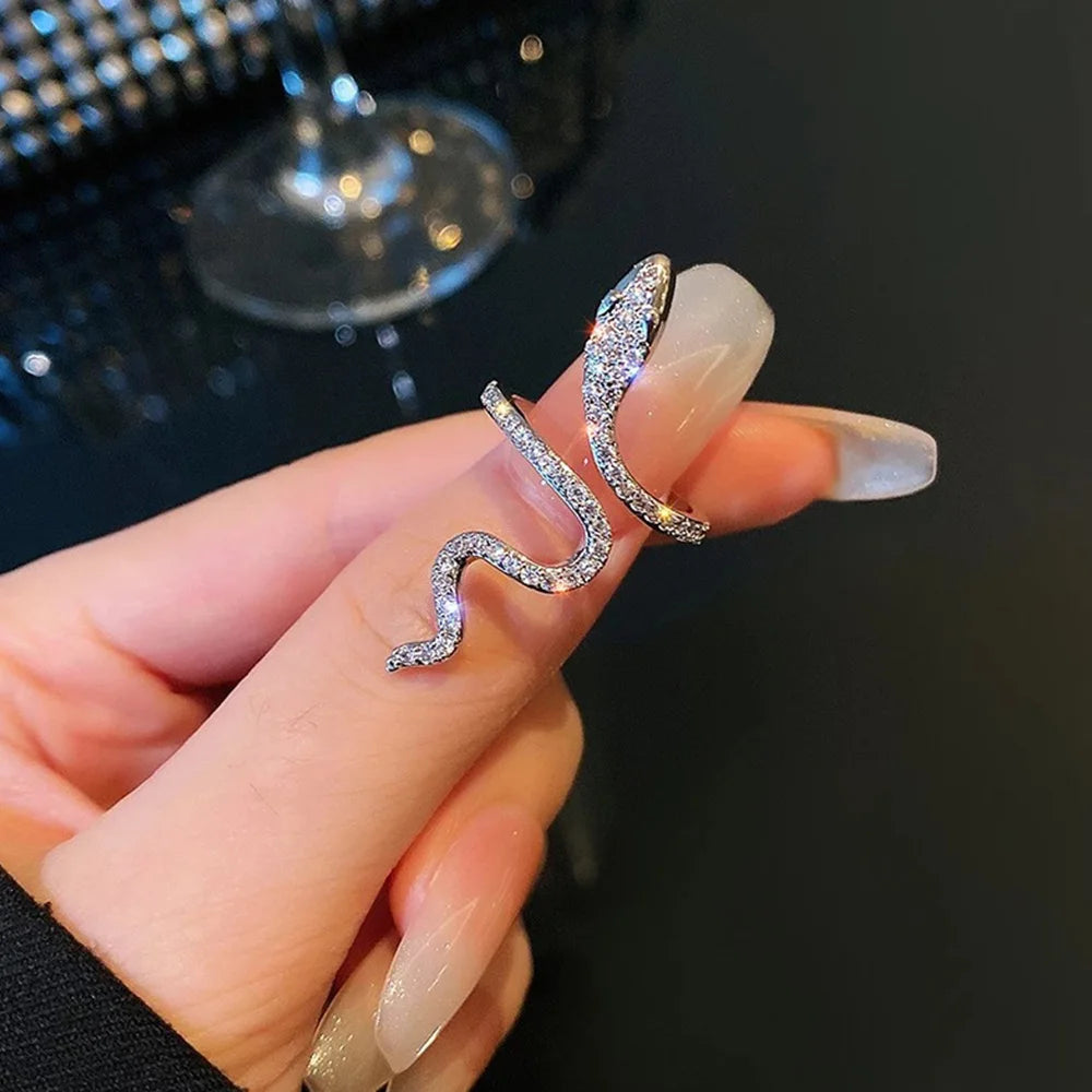 Fashion Rhinestones Snake Ring For Women's