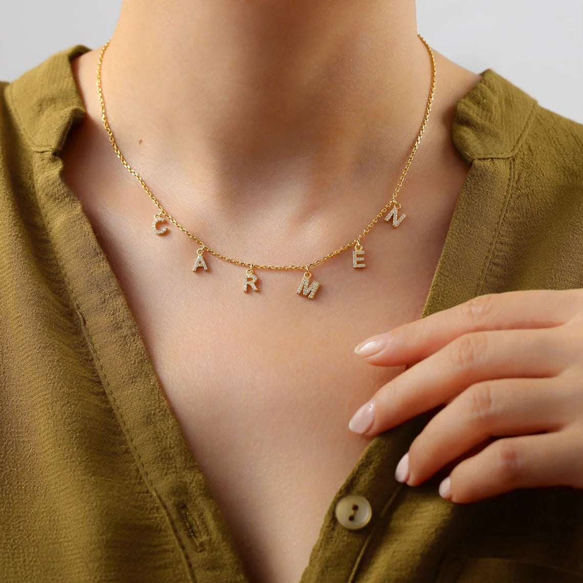 Collier de nom de lettre personnalisé de mode pour les femmes