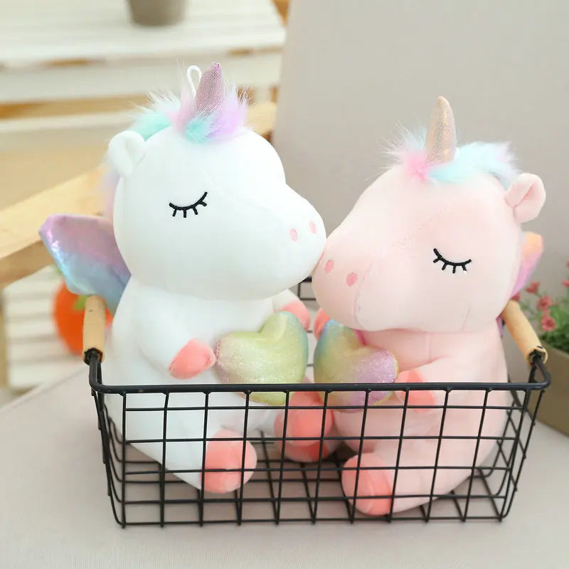 Almohada de felpa de unicornio de dibujos animados