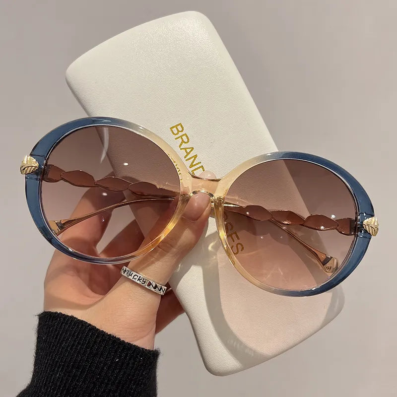 Fashion Round Frame Sunglasses For Women's