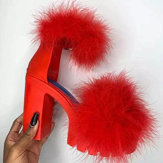Sexy High Heels Faux Fur For Women's