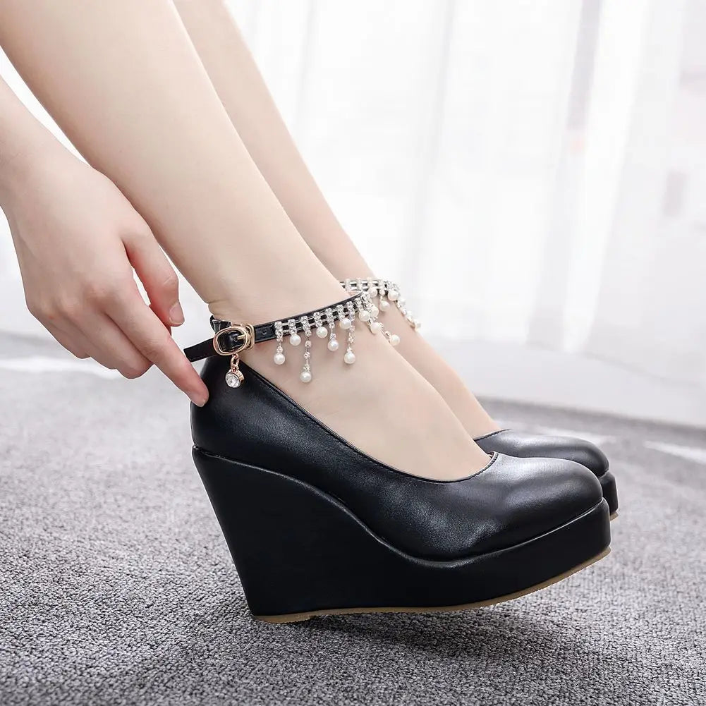 Round Platform High Heels For Women's