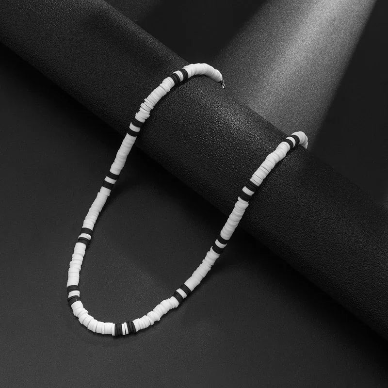 Simple Black & White Necklace For Women's