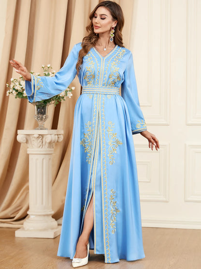 2 Piece Lace-Up Muslim Dress