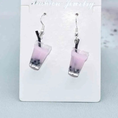 Cute Milk Tea Cup Drop Earrings