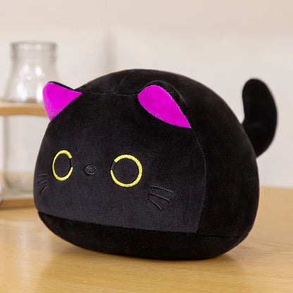 Peluche d'oreiller chat noir mignon