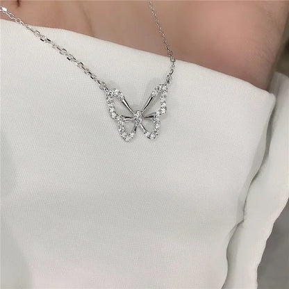 Collier Papillon Avec Strass Pour Femme