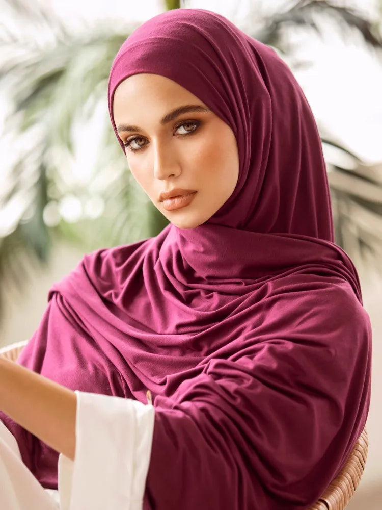 Grande taille Jersey Hijabs pour femme Turban mercerisé coton Hijab écharpe châle Turbans pour femmes Foulard foulards Ramadan Foulard