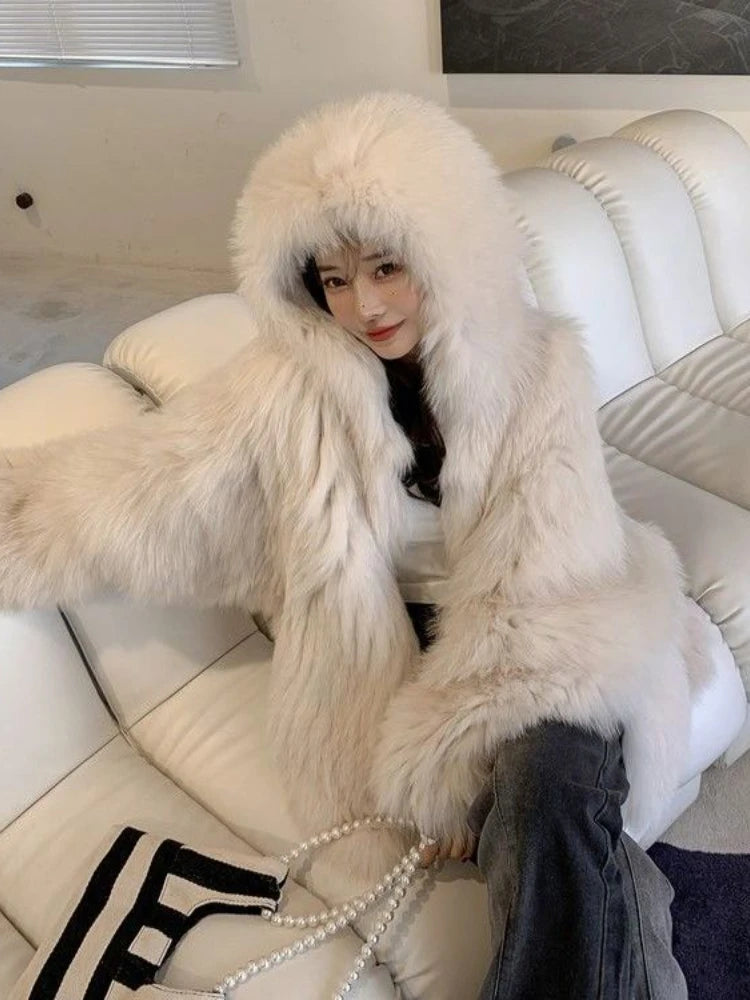 Simulation Fox Fur Fur Coat For Women