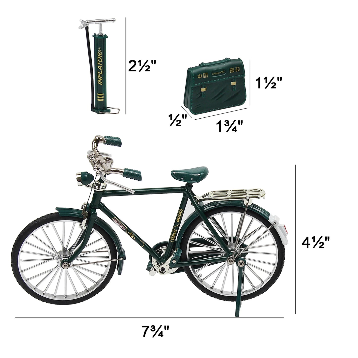 Diy 28 Big Bar Men's Bicycle With Pump Metal Model Large Collection Toy Handlebar Head Electroplating Material Handbrake