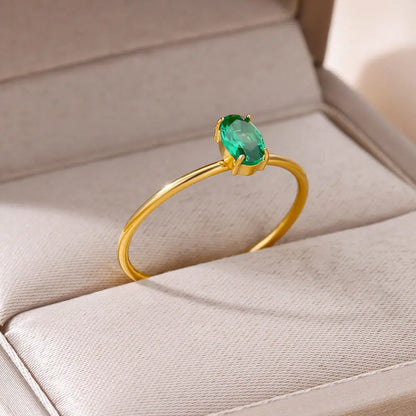 Green Stone Ring For Women's