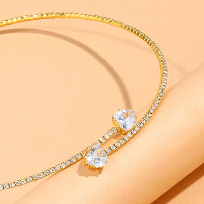 Collar De Collar De Corazón De Diamantes De Imitación De Moda Para Mujer