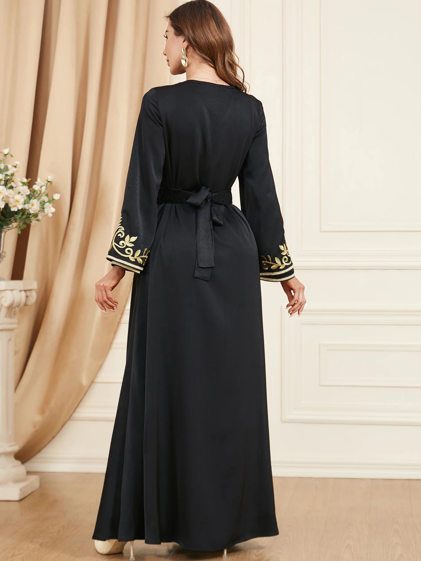 2 Piece Lace-Up Muslim Dress