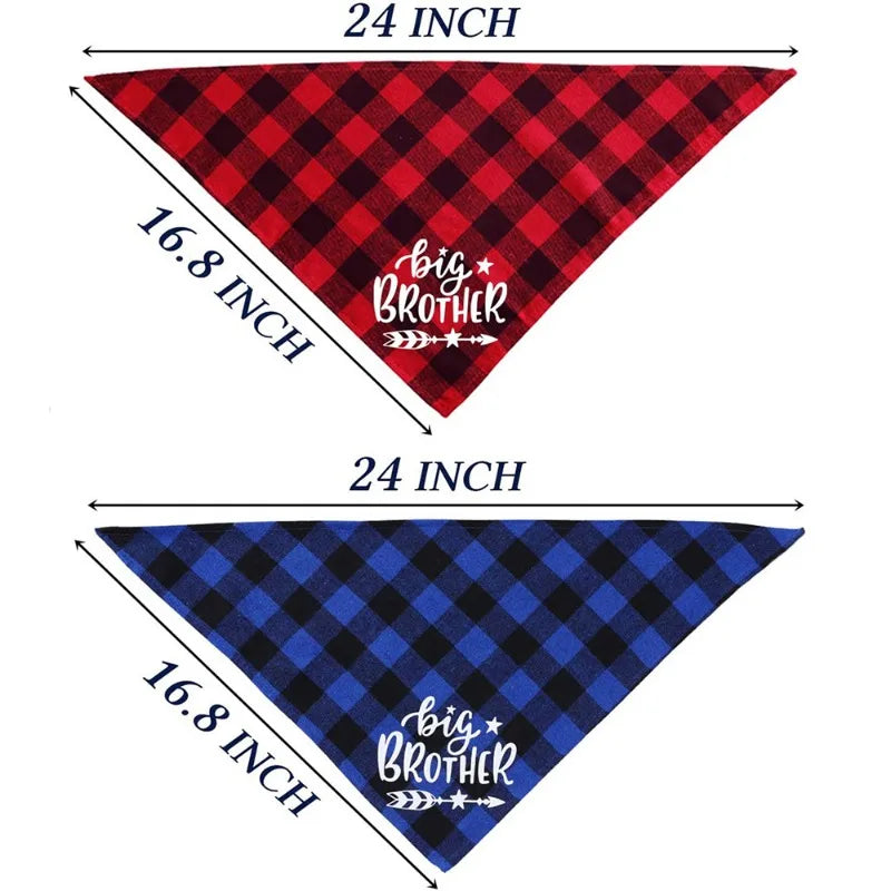 Big Brother Plaid Dog Bandana