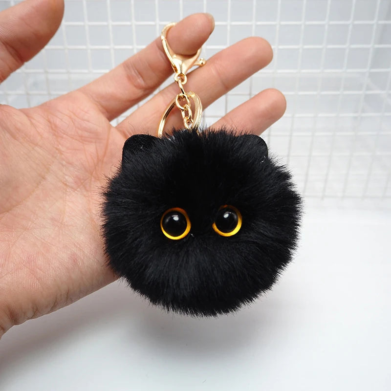 Cute Plush Cat Keychain For Car Key