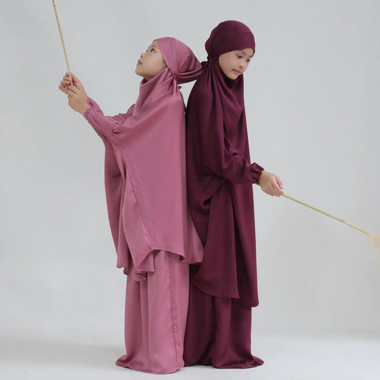 2 Piece Muslim Children Dress