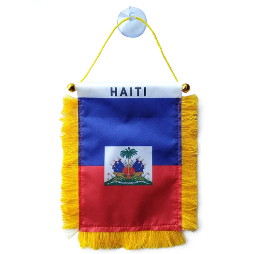 4 X 6 Inch National Banner Haiti Window Hanging Flag