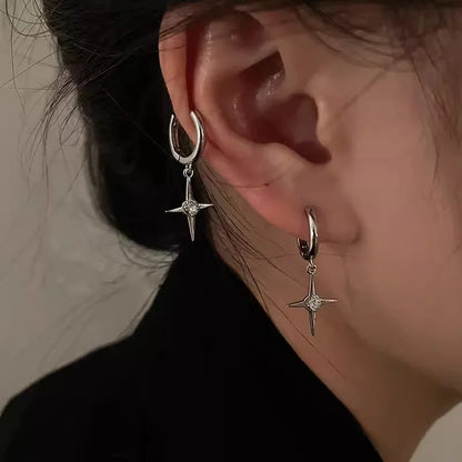 Metal Stars Drop Pendant Earring