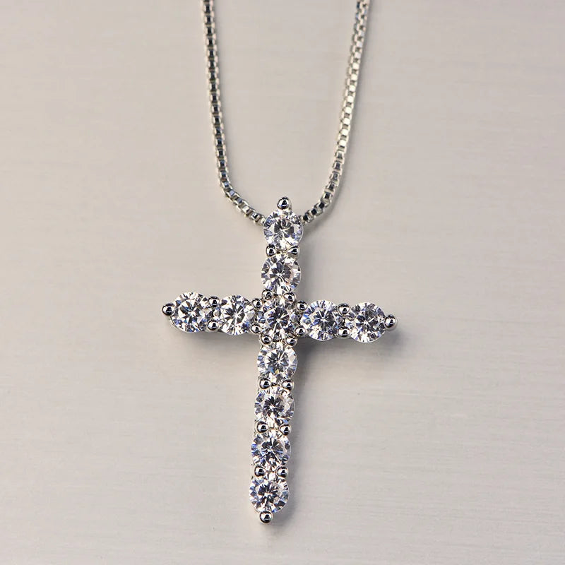 Cross Crystal Necklace For Women's