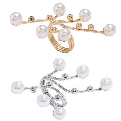 Fashion Elegant Double Layer Pearl Ring For Women's