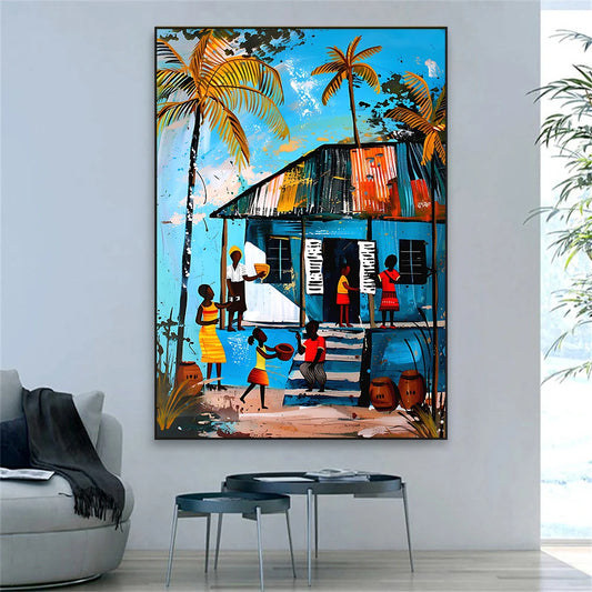 Tropical Landscape Poster Haitian Oil Painting