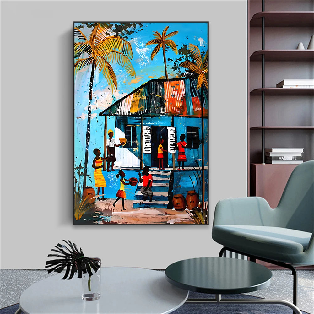 Tropical Landscape Poster Haitian Oil Painting