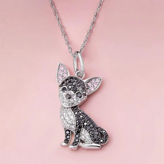 Collier pendentif mignon Chihuahua pour femmes