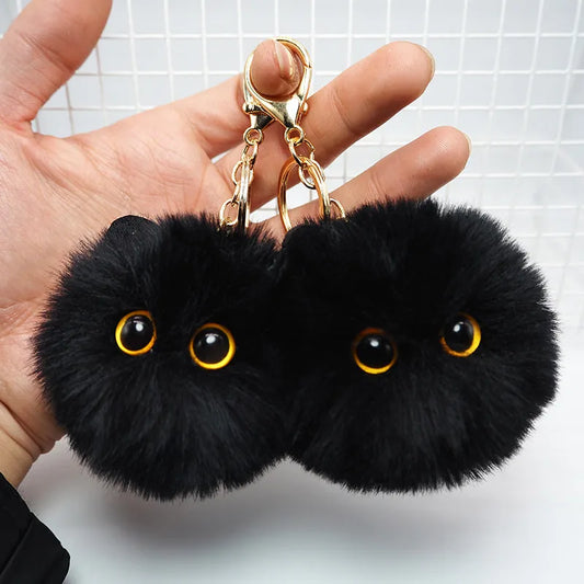 Porte-clés chat en peluche mignon pour clé de voiture