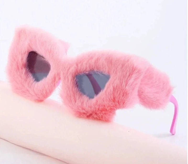 Fashion Soft Fur Sunglasses For Women's