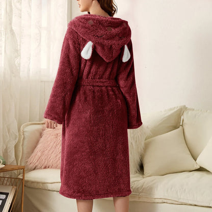 Long Warm Fluffy Pajamas For Women's