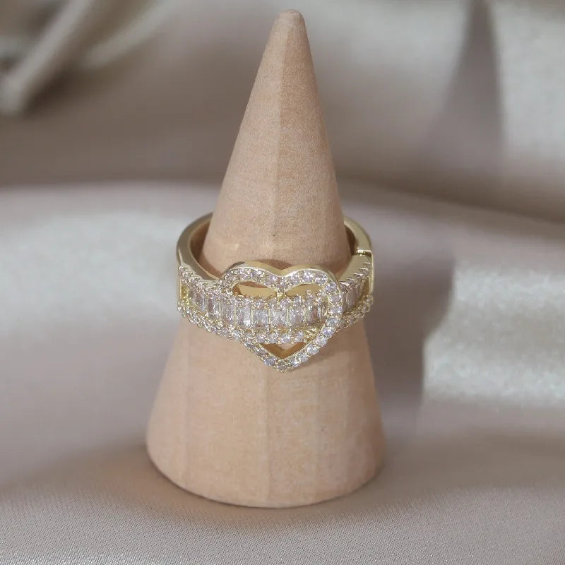 Anillo de amor ajustable de lujo para mujer