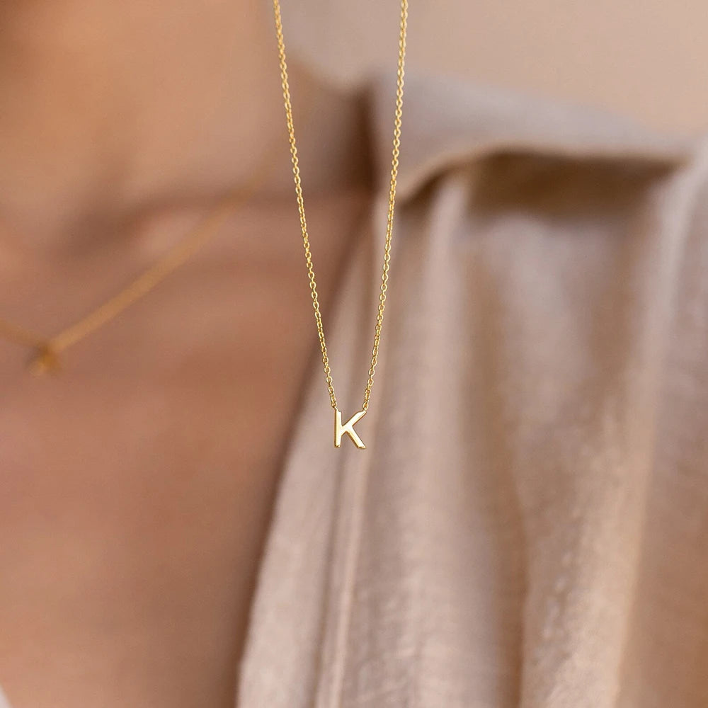 Stainless Steel Initial Necklace For Women's