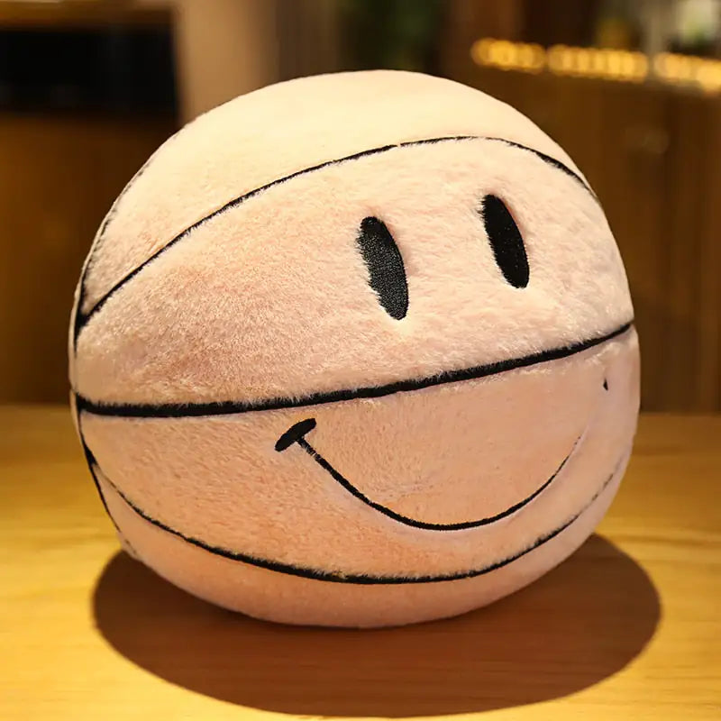 Smile Basketball Plushie Throw Pillow