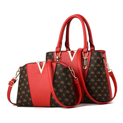 Women's 2-Piece Leather Handbag Set