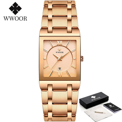 Gold Square Men's Quartz Watch