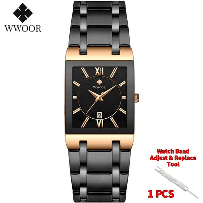 Gold Square Men's Quartz Watch