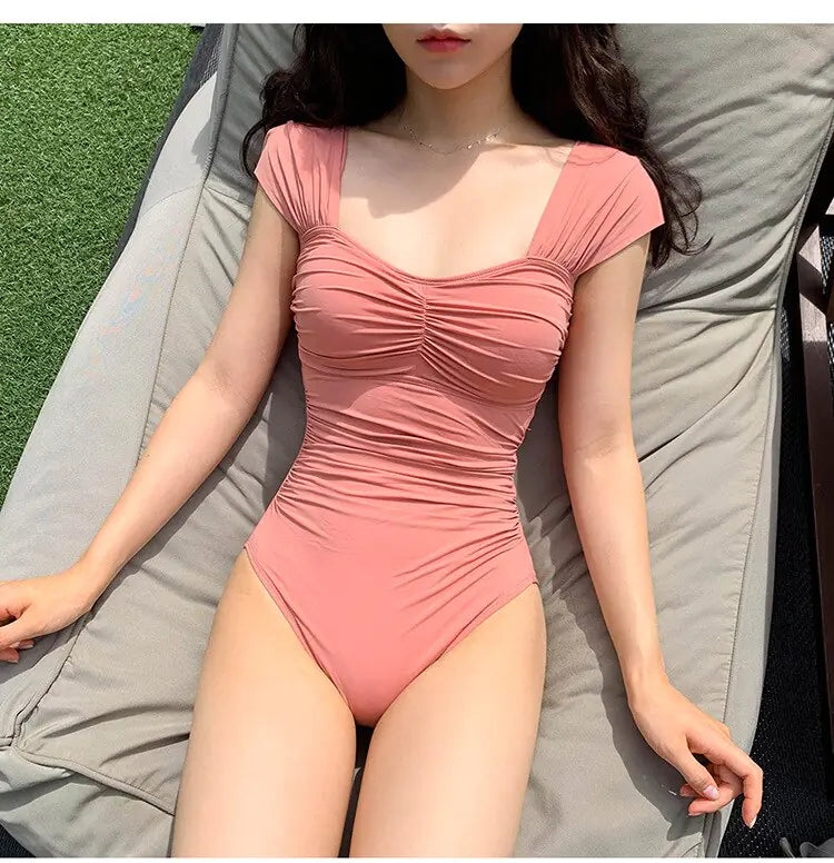 New Cover Belly Slimming Small Breast Conservative Swimwear