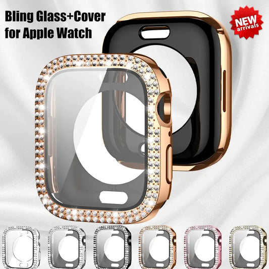 Bling Glass Cover for Apple Watch Case