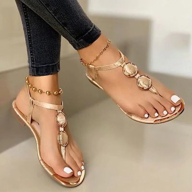 Precise: Gladiator Women's Buckle Flats Sandals