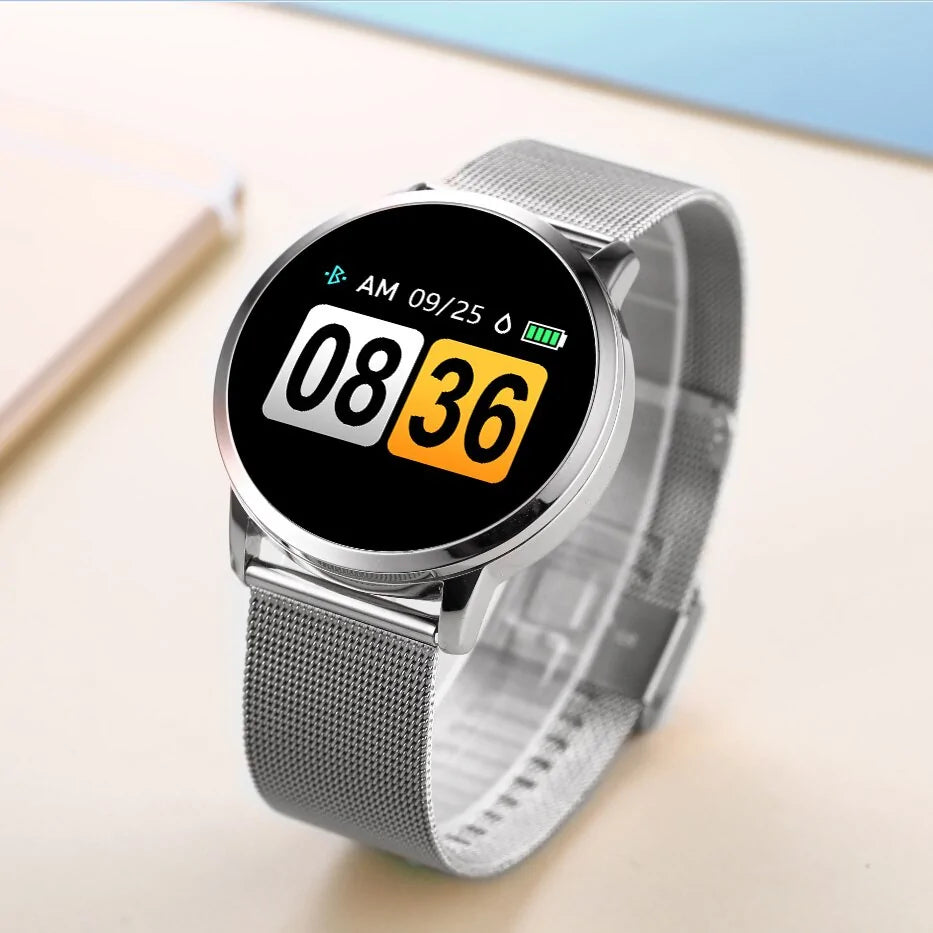 Q8 OLED Color Screen Smart Fitness Watch with Heart Rate Monitor