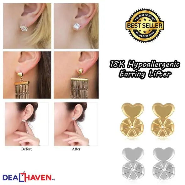 18K Hypoallergenic Earring Lifters
