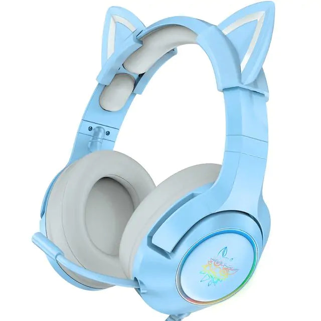 Cute Cat Ear Headphone with Mic