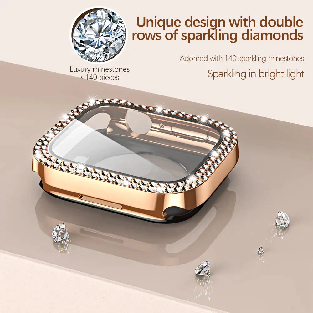 Bling Glass Cover for Apple Watch Case