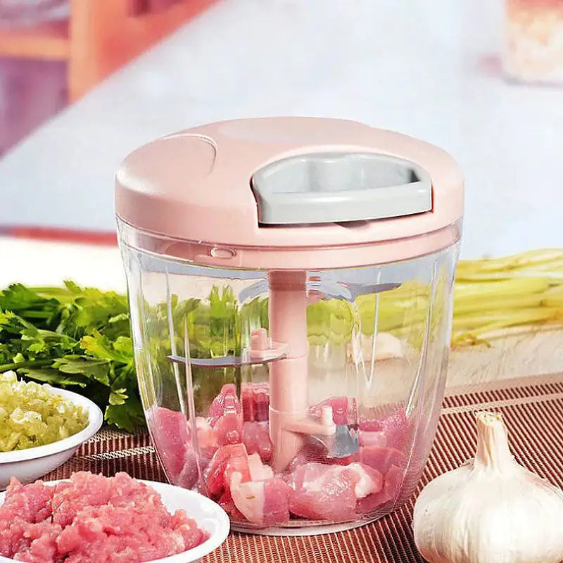 Versatile Manual Kitchen Aid: Meat Grinder & Vegetable Cutter